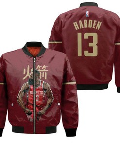 Houston Rockets James Harden 13 NBA City Edition Swingman Red Gift For Rockets Fans Bomber Jacket
