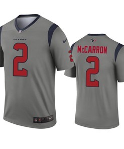 Houston Texans Aj Mccarron Gray Inverted Legend Jersey