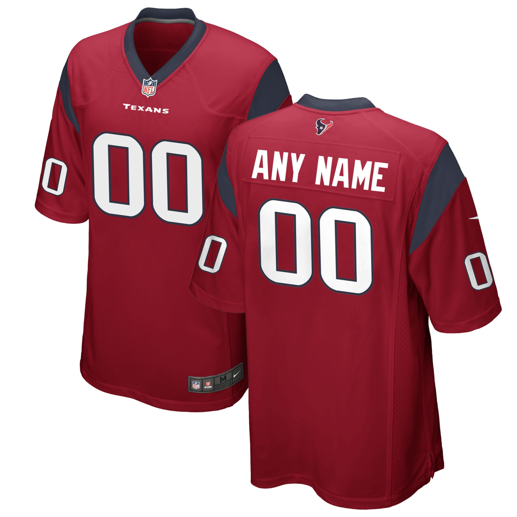 Houston Texans Alternate Custom Game Jersey Red Custom Jerseys Nfl