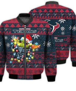 Houston Texans Baby Yoda Star Wars Sports Football American Ugly Christmas Gifts Unisex 3D Bomber Jacket