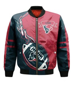 Houston Texans Bomber Jacket Flame Ball - NFL