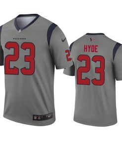 Houston Texans Carlos Hyde Gray Inverted Legend Jersey