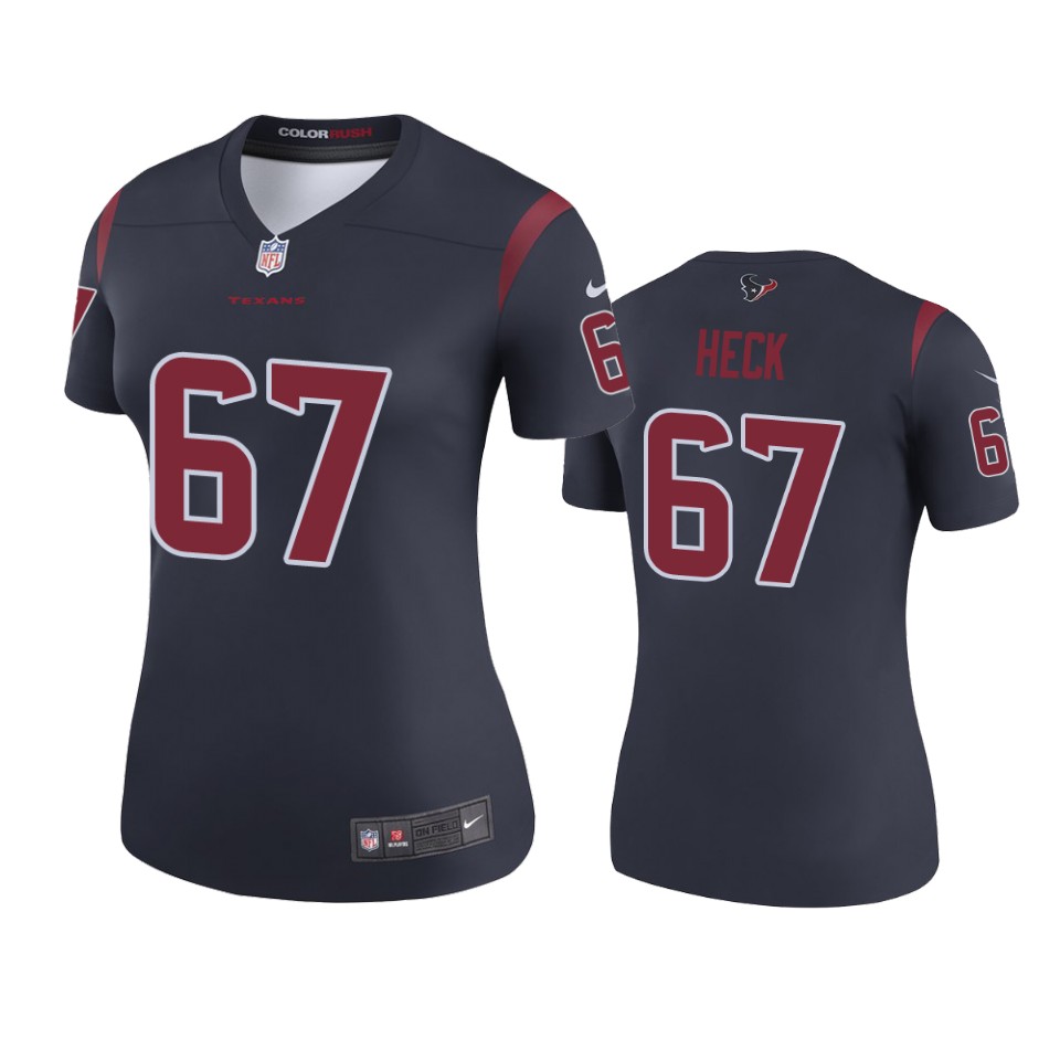 Houston Texans Charlie Heck Navy Color Rush Legend Jersey - Bluefink