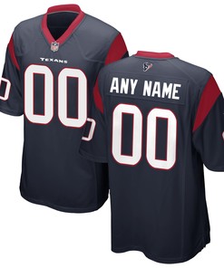 Houston Texans Custom Game Jersey Navy Custom Jerseys Nfl