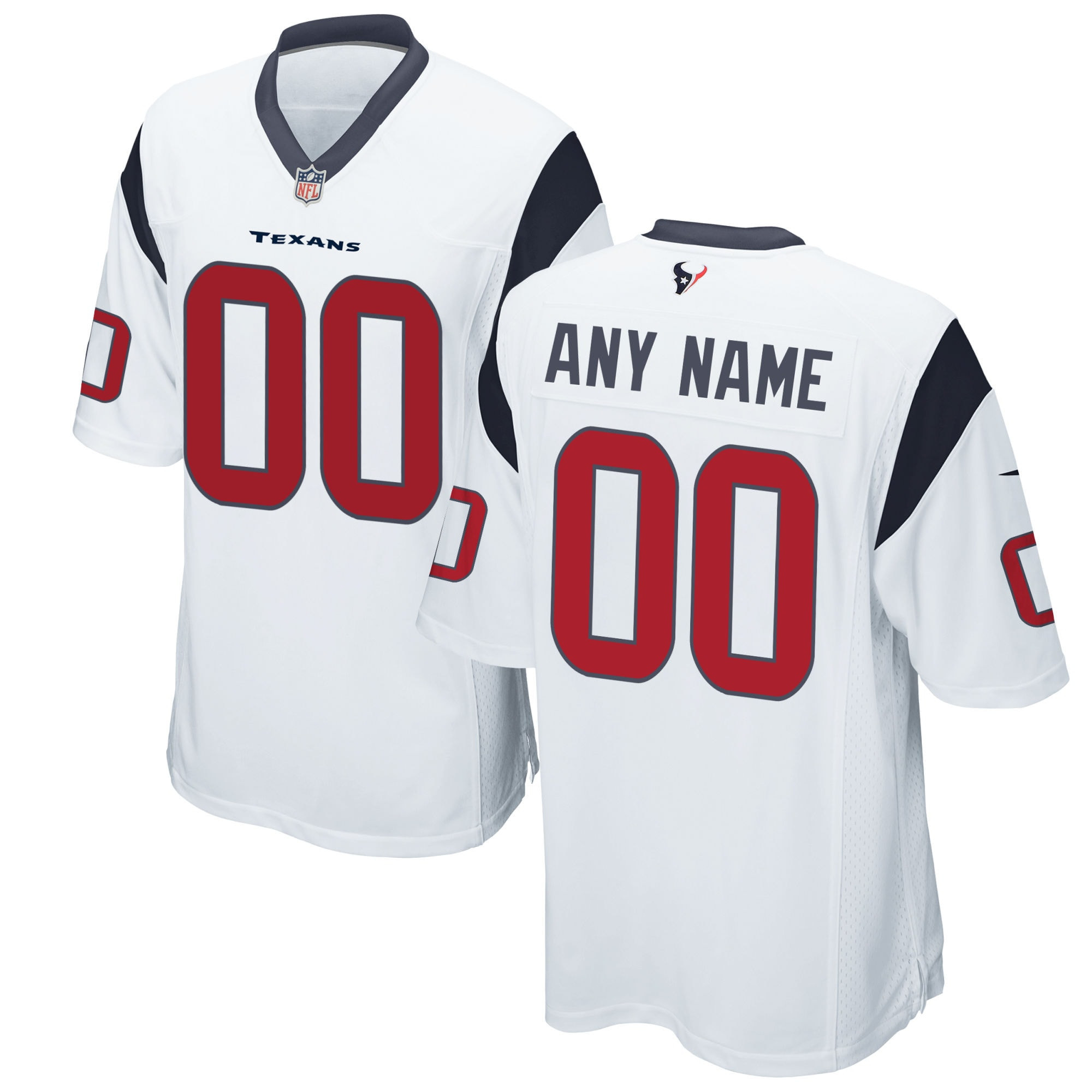 Houston Texans Custom Game Jersey White Custom Jerseys Nfl