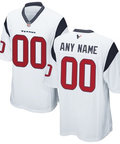 Houston Texans Custom Game Jersey - White Custom Jerseys Nfl