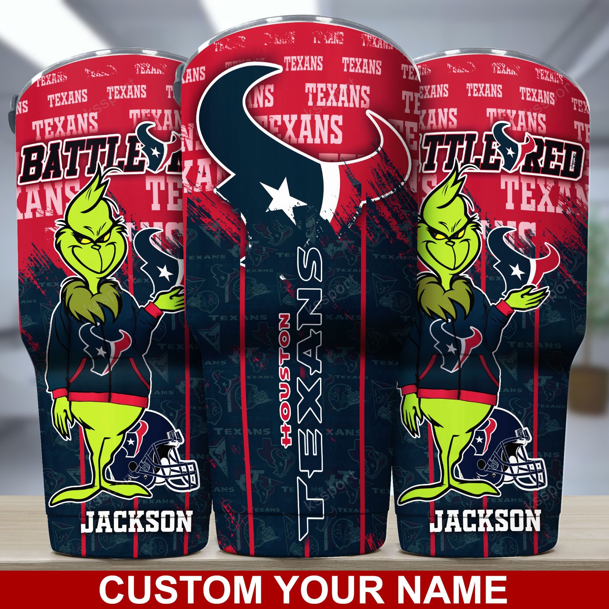 Houston Texans Custom Name Tumbler for Fans