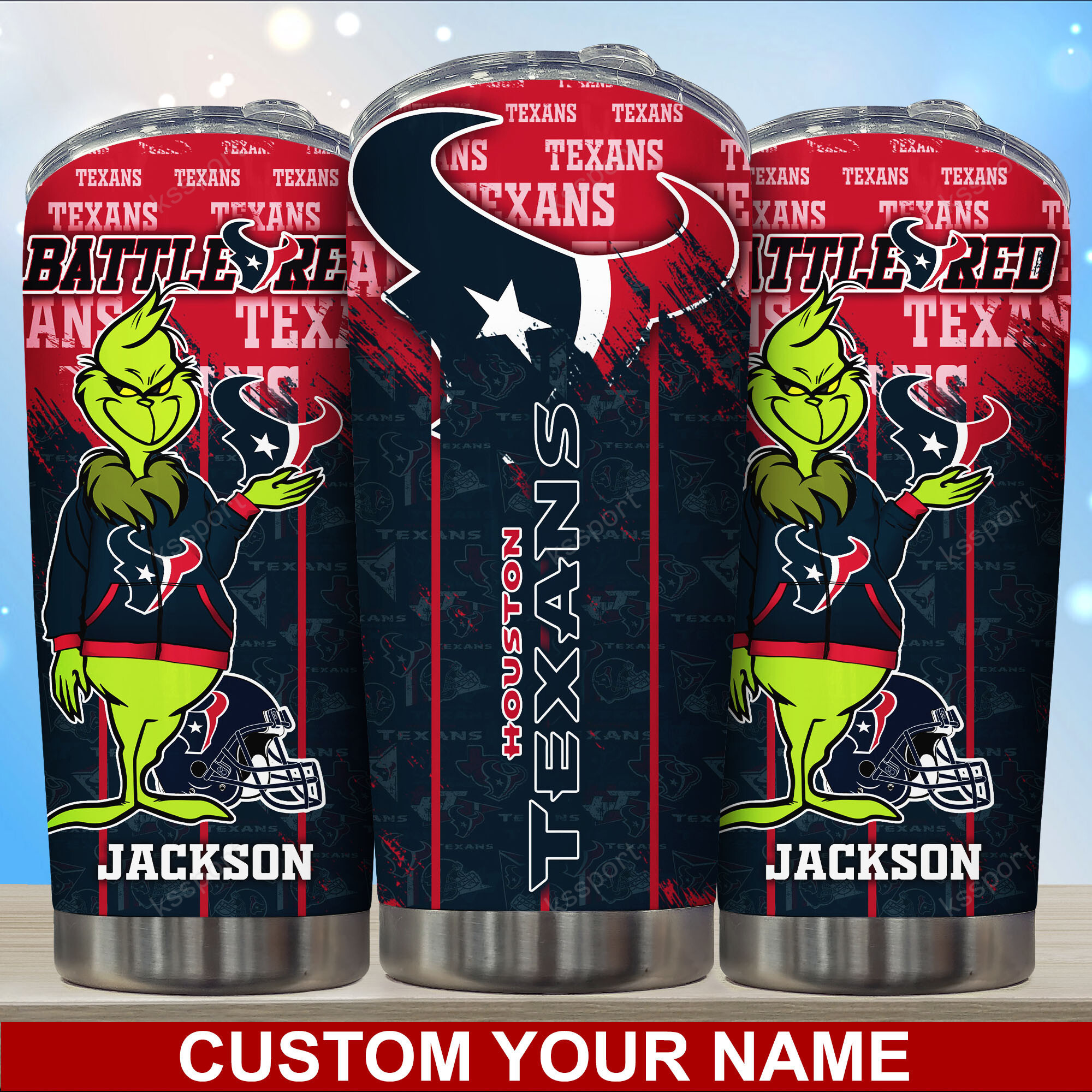 Houston Texans Custom Name Tumbler for Fans