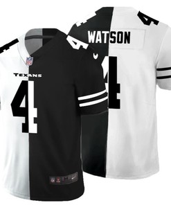 Houston Texans Derrick Deshaun Watson #4 Nfl 2020 Black And White Jersey