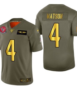 Houston Texans Deshaun Watson 2019 Salute To Service Nfl 100 Mens Jersey Metallic