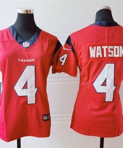Houston Texans Deshaun Watson #4 Nfl 2020 Red Orange Womens Jersey