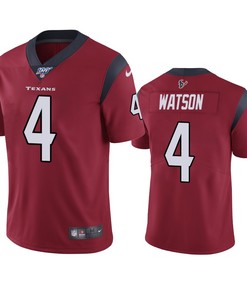 Houston Texans Deshaun Watson Red 100th Season Vapor Limited Jersey