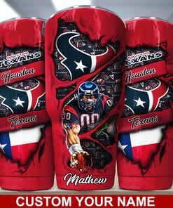 Houston Texans Insulated Tumbler - Custom Name, Keeps Drinks Hot or Cold