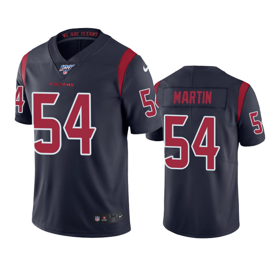 Houston Texans Jacob Martin Navy 100th Season Color Rush Jersey - Bluefink