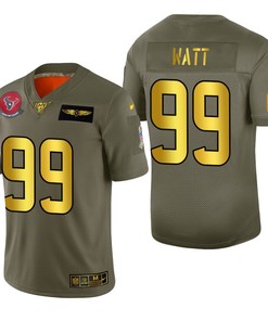 Houston Texans J.j. Watt 2019 Salute To Service Nfl 100 Mens Jersey Metallic