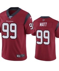 Houston Texans J.j. Watt Red 100th Season Vapor Limited Jersey