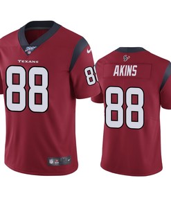 Houston Texans Jordan Akins Red 100th Season Vapor Limited Jersey