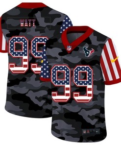 Houston Texans Justin James Watt #99 Nfl 2020 Us Flag Camo Jersey