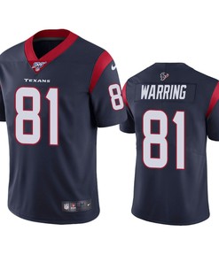 Houston Texans Kahale Warring Navy 100th Season Vapor Limited Jersey