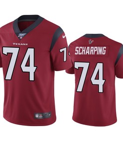 Houston Texans Max Scharping Red 100th Season Vapor Limited Jersey