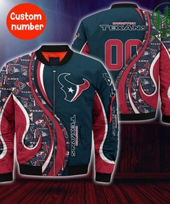 Houston Texans NFL Custom Number Bomber Jacket   for fans