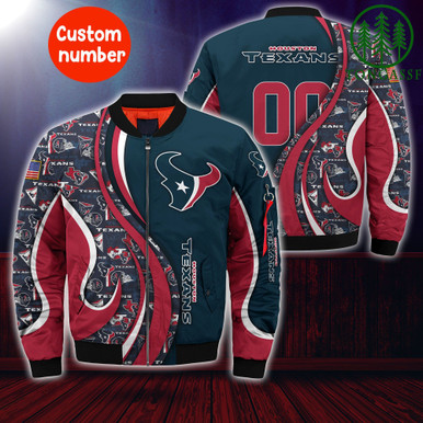 Houston Texans NFL Custom Number Bomber Jacket for fans