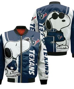 Houston Texans Snoopy Lover 3D Printed Bomber Jacket Model 2534