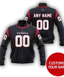 Houston Texans Super Bowl Champions Personalized Number Name Black Gift For Texans Fans Bomber Jacket