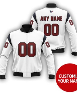 Houston Texans Super Bowl Championspersonalized Number Name White Gift For Texans Fans Bomber Jacket