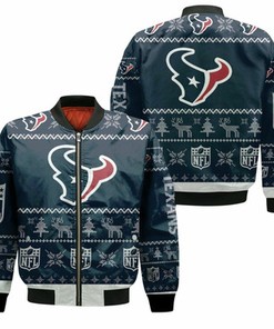 Houston Texans Ugly Sweatshirt Christmas 3D Bomber Jacket Model 2536