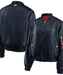 Houston Texans WEAR by Erin Andrews Women's Bomber Full-Zip Jacket - Navy