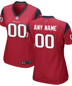 Houston Texans Womens Alternate Custom Game Jersey Red Custom Jerseys Nfl