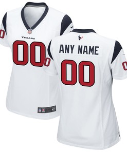 Houston Texans Womens Custom Game Jersey - White Custom Jerseys Nfl