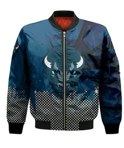 Howard Bison Bomber Jacket Basketball Net Grunge Pattern- NCAA