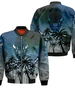 Howard Bison Bomber Jacket Coconut Tree Tropical Grunge - NCAA