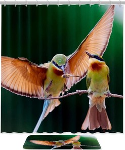 Hummingbird Animal Waterproof Shower Curtain for Bathroom Decoration