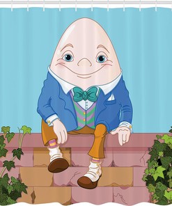 Humpty Dumpty Colorful Shower Curtain, Cartoon Bathroom Decor