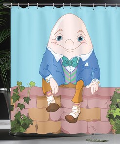 Humpty Dumpty Colorful Shower Curtain, Cartoon Bathroom Decor 