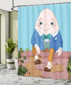 Humpty Dumpty Colorful Shower Curtain, Cartoon Bathroom Decor 