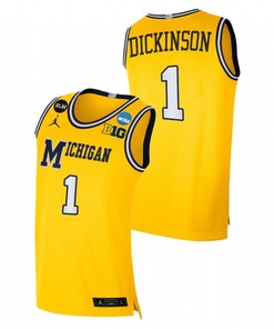 Hunter Dickinson 1 Michigan Wolverines 2022 March Madness Sweet 16 Men Jersey - Gold