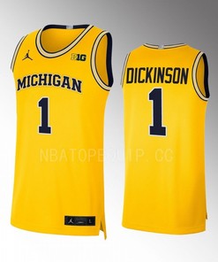 Hunter Dickinson 1 Michigan Wolverines 2022-23 Limited Uniform Jersey College Basketball Maize