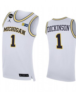 Hunter Dickinson 1 Michigan Wolverines 2022-23 Uniform Jersey College Basketball White