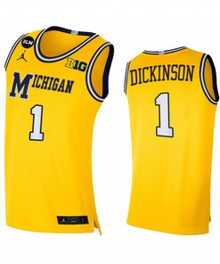 Hunter Dickinson 1 Michigan Wolverines Limited Uniform Jersey 2022-23 Basketball Maize
