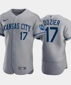 Hunter Dozier 17 Kansas City Royals 2022-23 Gray Men's Jersey