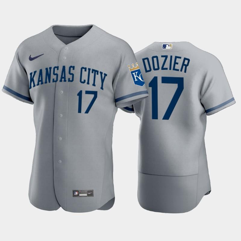 Hunter Dozier 17 Kansas City Royals 202223 Gray Men's Jersey Bluefink
