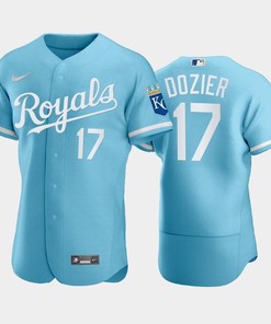 Hunter Dozier 17 Kansas City Royals 2022-23 Powder Blue Men's Jersey