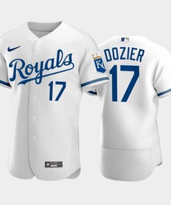 Hunter Dozier 17 Kansas City Royals 2022-23 White Men's Jersey