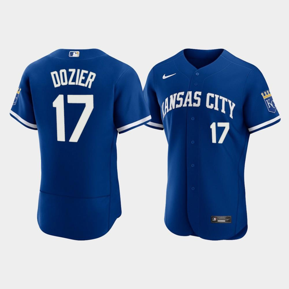 Hunter Dozier 17 Kansas City Royals Men's 2022-23 Alternate Jersey - Royal Jersey