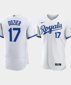 Hunter Dozier 17 Kansas City Royals Men's 2022-23 Home Jersey - White Jersey
