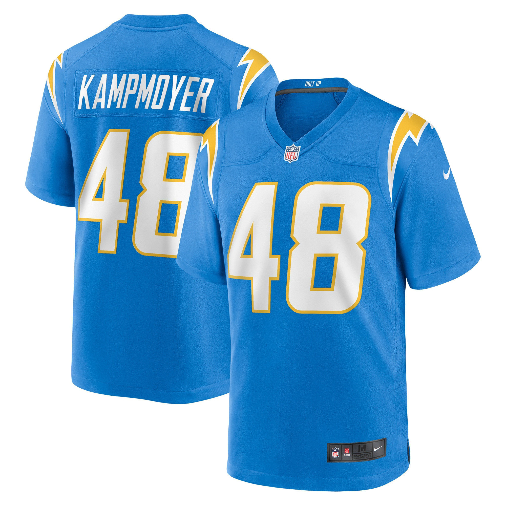 Hunter Kampmoyer Los Angeles Chargers Player Game Jersey - Powder Blue Nfl